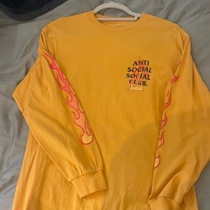 Anti Social Social Club Flames Yellow Long Sleeve
